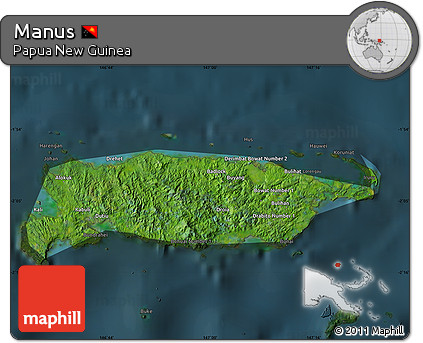 Satellite Map of Manus, darken
