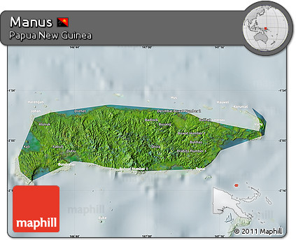 Satellite Map of Manus, lighten
