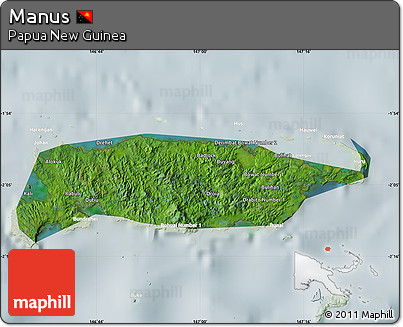 Satellite Map of Manus, lighten