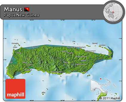 Satellite Map of Manus, physical outside