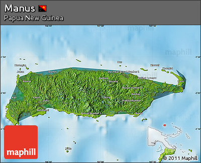 Satellite Map of Manus, physical outside