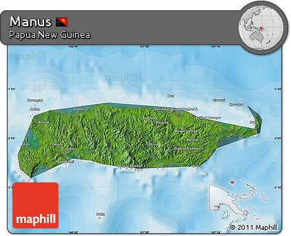 Satellite Map of Manus, political outside
