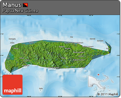 Satellite Map of Manus, political outside