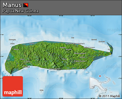 Satellite Map of Manus, political outside