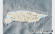 Shaded Relief Map of Manus, darken, semi-desaturated