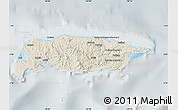Shaded Relief Map of Manus, lighten, semi-desaturated