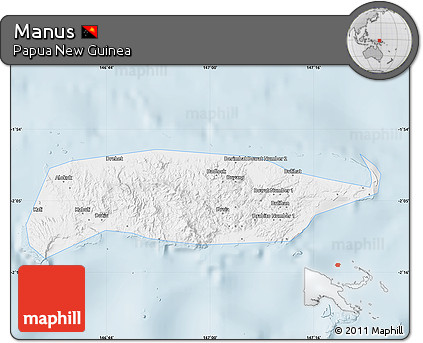 Silver Style Map of Manus, single color outside
