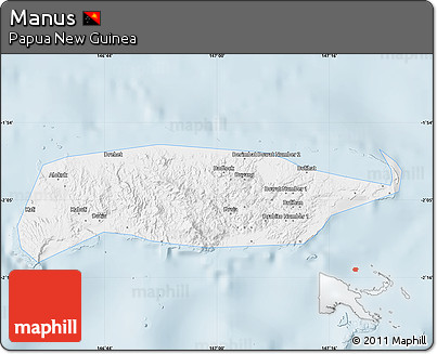 Silver Style Map of Manus, single color outside