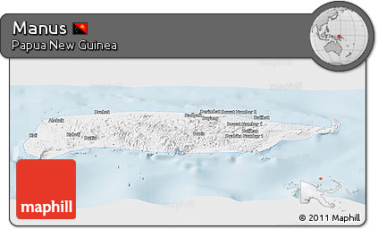 Classic Style Panoramic Map of Manus, single color outside
