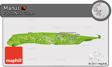Physical Panoramic Map of Manus, cropped outside