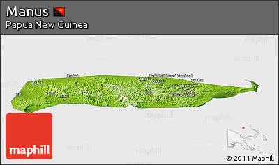 Physical Panoramic Map of Manus, cropped outside
