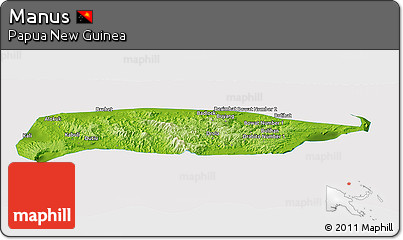 Physical Panoramic Map of Manus, cropped outside