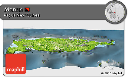 Physical Panoramic Map of Manus, darken