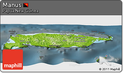 Physical Panoramic Map of Manus, darken