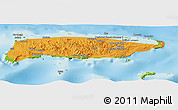 Political Panoramic Map of Manus, physical outside