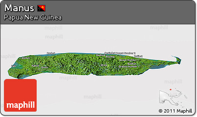 Satellite Panoramic Map of Manus, cropped outside