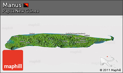 Satellite Panoramic Map of Manus, cropped outside