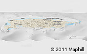 Shaded Relief Panoramic Map of Manus, lighten, desaturated