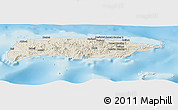 Shaded Relief Panoramic Map of Manus, single color outside