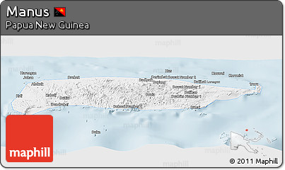 Silver Style Panoramic Map of Manus