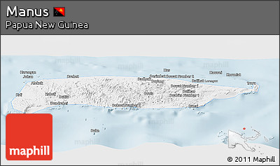 Silver Style Panoramic Map of Manus