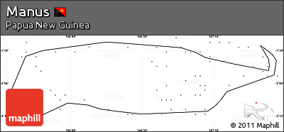Blank Simple Map of Manus, no labels