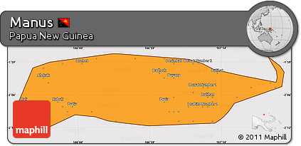 Political Simple Map of Manus, cropped outside