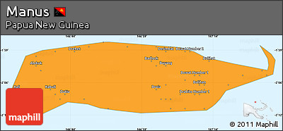 Political Simple Map of Manus, single color outside