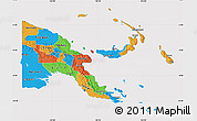 Political Map of Papua New Guinea, cropped outside