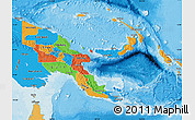 Political Map of Papua New Guinea, political shades outside