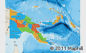 Political Map of Papua New Guinea, shaded relief outside