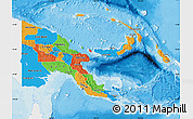 Political Map of Papua New Guinea, single color outside