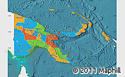 Political Map of Papua New Guinea, single color outside, satellite sea