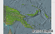 Satellite Map of Papua New Guinea, semi-desaturated