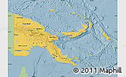 Savanna Style Map of Papua New Guinea, single color outside