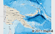 Shaded Relief Map of Papua New Guinea, desaturated, land only