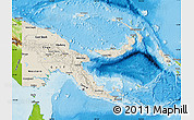 Shaded Relief Map of Papua New Guinea, physical outside