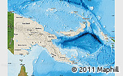 Shaded Relief Map of Papua New Guinea, satellite outside, shaded relief sea