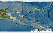 Physical 3D Map of Milne Bay, darken