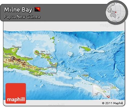 Physical 3D Map of Milne Bay