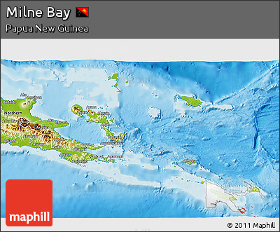 Physical 3D Map of Milne Bay