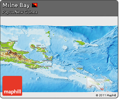 Physical 3D Map of Milne Bay