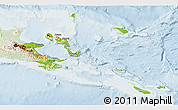 Physical 3D Map of Milne Bay, lighten