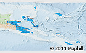 Political 3D Map of Milne Bay, lighten