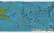 Political 3D Map of Milne Bay, satellite outside