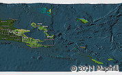 Satellite 3D Map of Milne Bay, darken