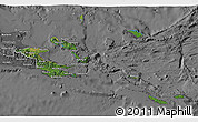 Satellite 3D Map of Milne Bay, desaturated
