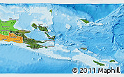 Satellite 3D Map of Milne Bay, political outside