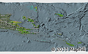 Satellite 3D Map of Milne Bay, semi-desaturated