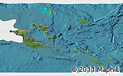 Satellite 3D Map of Milne Bay, single color outside